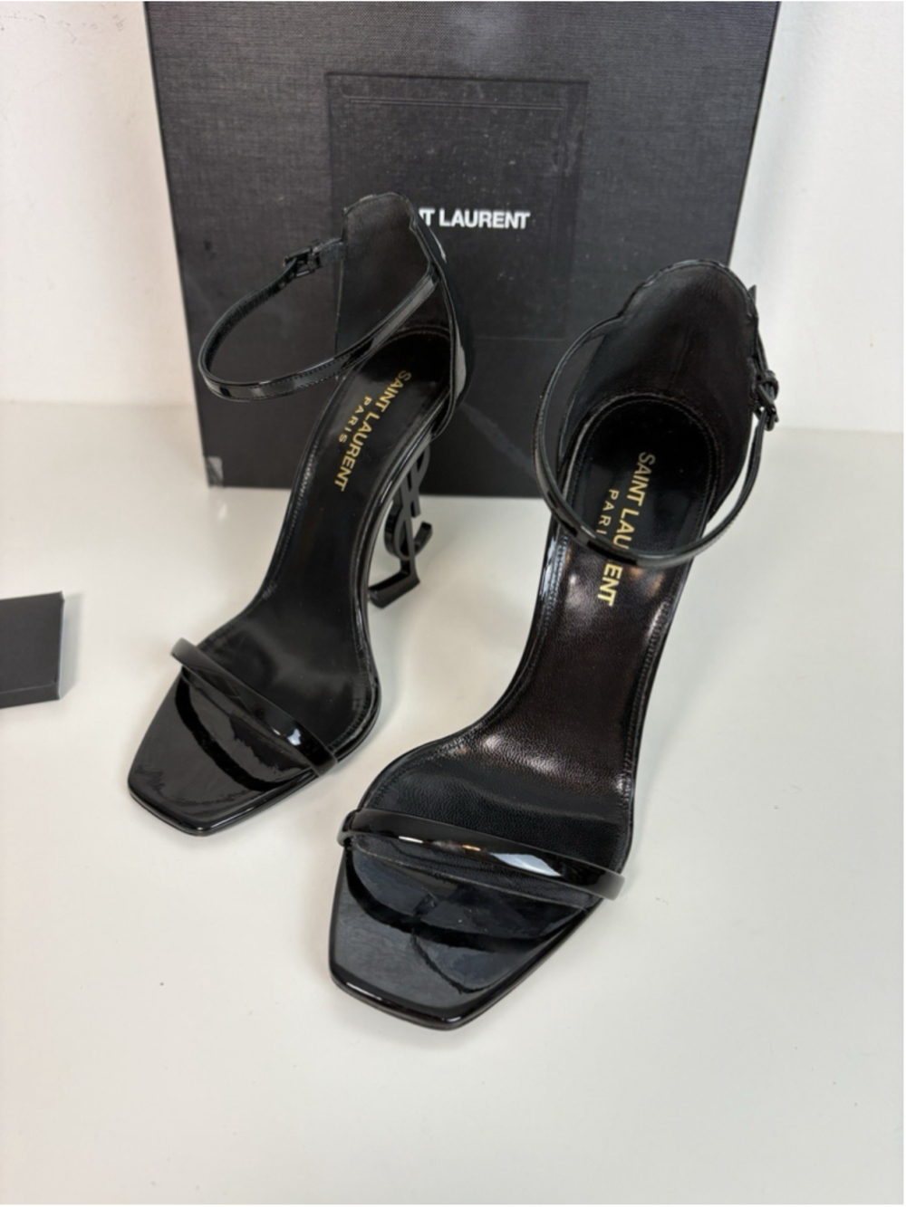 Saint Laurent Opyum 110 Patent Leather YSL Heel Sandals Black EU 37 - Picture 5 of 16